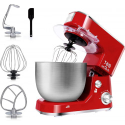 Mixer planetar Royalty Line RL-PKM1900.7, 1900W, Cupa inox 6.5 L, 6 viteze + Pulse, Accesorii, Rosu