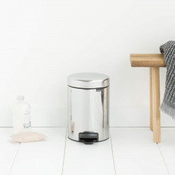 Cos de gunoi cu pedala Brabantia NewIcon 648997, 3 L, Inchidere lina, Baza antiderapanta, Inox