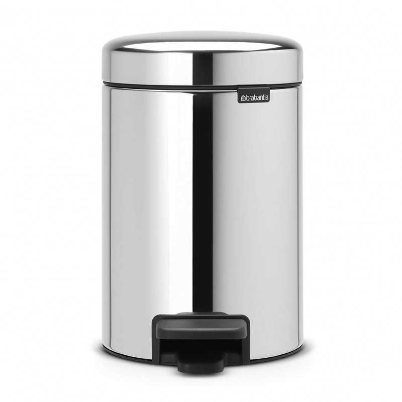 Cos de gunoi cu pedala Brabantia NewIcon 648997, 3 L, Inchidere lina, Baza antiderapanta, Inox