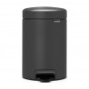 Cos de gunoi cu pedala Brabantia NewIcon 1001102, 3 L, Inchidere lina, Baza antiderapanta, Finisaj mineral, Gri inchis