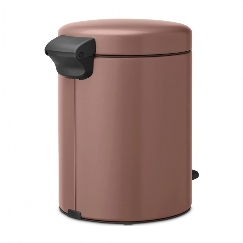 Cos de gunoi cu pedala Brabantia NewIcon 1008841, 5 L, Inchidere lina, Baza antiderapanta, Finisaj satinat, Maro