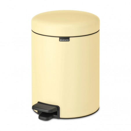 Cos cu pedala Brabantia NewIcon 1008840, 5 L, Inchidere lina, Baza antiderapanta, Galben