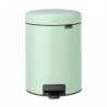 Cos de gunoi cu pedala Brabantia NewIcon 1008839, 5 L, Inchidere lina, Baza antiderapanta, Verde deschis