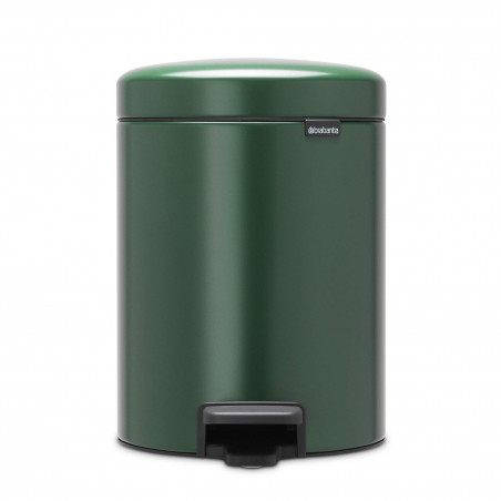 Cos de gunoi cu pedala Brabantia NewIcon 1003199, 5 L, Inchidere lina, Baza antiderapanta, Verde inchis