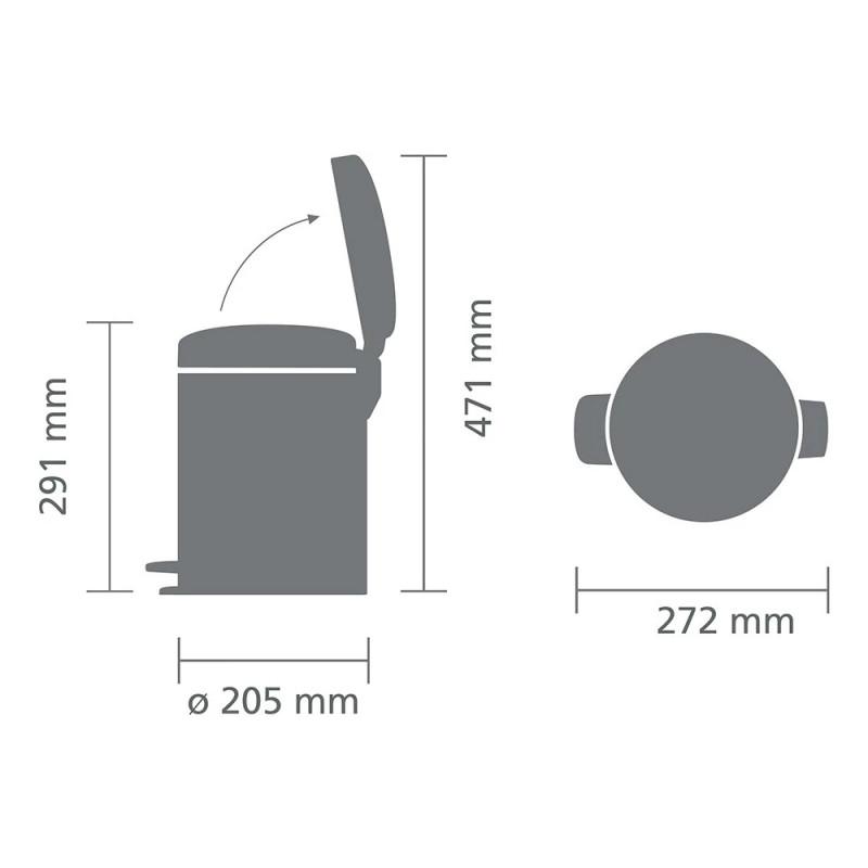 Cos de gunoi cu pedala Brabantia NewIcon 1003199, 5 L, Inchidere lina, Baza antiderapanta, Verde inchis