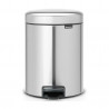 Cos de gunoi cu pedala Brabantia NewIcon 649016, 5 L, Inchidere lina, Baza antiderapanta, Rezistent la amprente, Inox