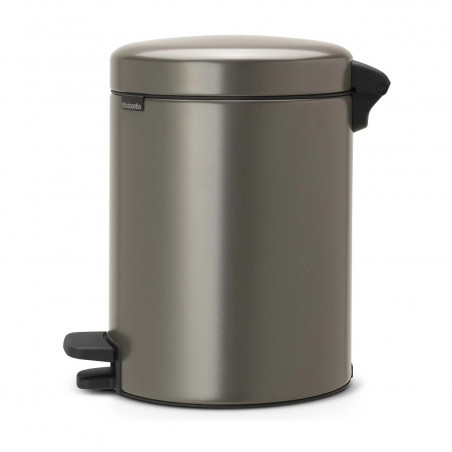 Cos de gunoi cu pedala Brabantia NewIcon 649012, 5 L, Inchidere lina, Baza antiderapanta, Gri