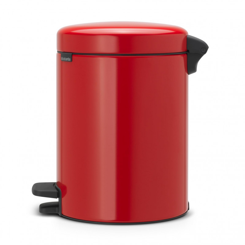 Cos de gunoi cu pedala Brabantia NewIcon 649006, 5 L, Inchidere lina, Baza antiderapanta, Rosu