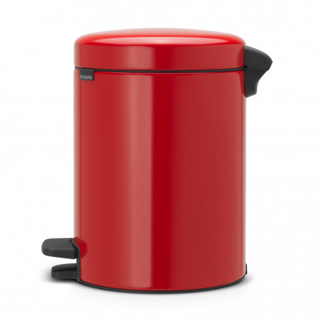 Cos de gunoi cu pedala Brabantia NewIcon 649006, 5 L, Inchidere lina, Baza antiderapanta, Rosu