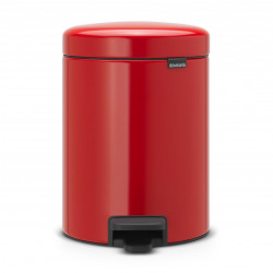 Cos de gunoi cu pedala Brabantia NewIcon 649006, 5 L, Inchidere lina, Baza antiderapanta, Rosu