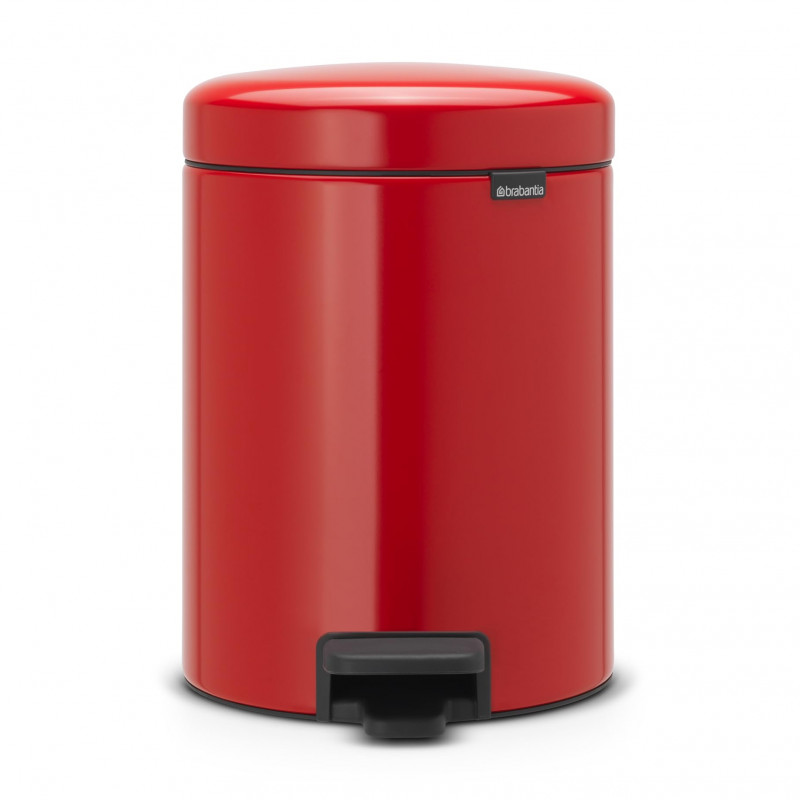 Cos de gunoi cu pedala Brabantia NewIcon 649006, 5 L, Inchidere lina, Baza antiderapanta, Rosu