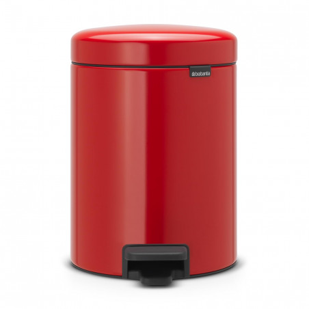 Cos de gunoi cu pedala Brabantia NewIcon 649006, 5 L, Inchidere lina, Baza antiderapanta, Rosu