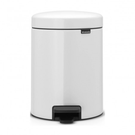 Cos de gunoi cu pedala Brabantia NewIcon 649004, 5 L, Inchidere lina, Baza antiderapanta, Alb