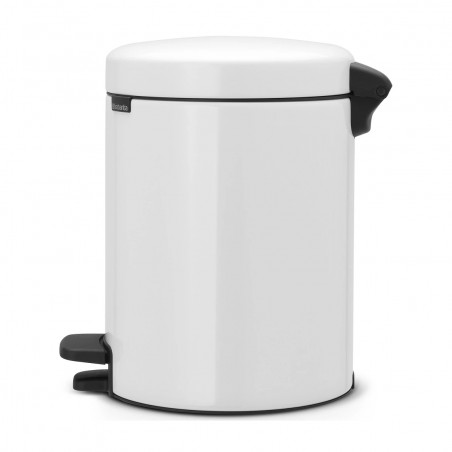 Cos de gunoi cu pedala Brabantia NewIcon 649004, 5 L, Inchidere lina, Baza antiderapanta, Alb