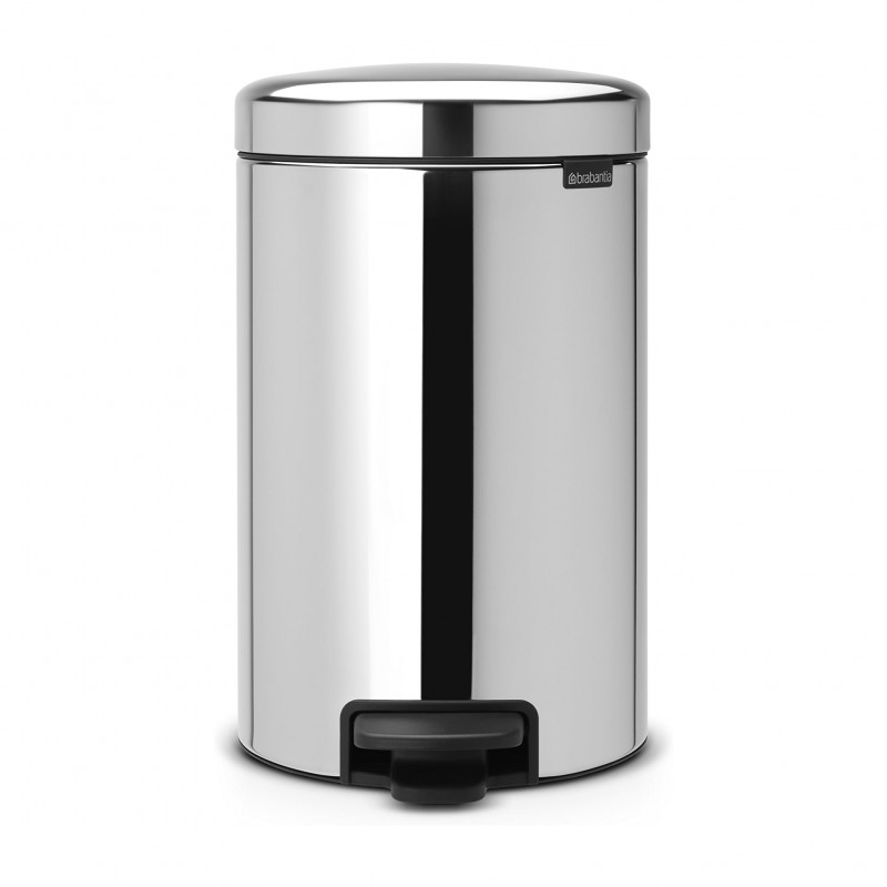 Cos de gunoi cu pedala Brabantia NewIcon 649033, 12 L, Inchidere lina, Baza antiderapanta, Cos interior metalic, Inox