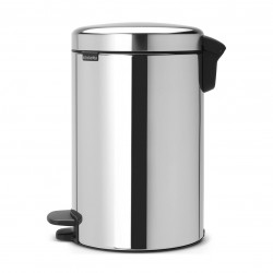 Cos de gunoi cu pedala Brabantia NewIcon 649033, 12 L, Inchidere lina, Baza antiderapanta, Cos interior metalic, Inox