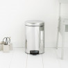 Cos de gunoi cu pedala Brabantia NewIcon 649033, 12 L, Inchidere lina, Baza antiderapanta, Cos interior metalic, Inox