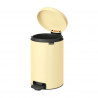 Cos de gunoi cu pedala Brabantia NewIcon 1008844, 12 L, Inchidere lina, Baza antiderapanta, Galben