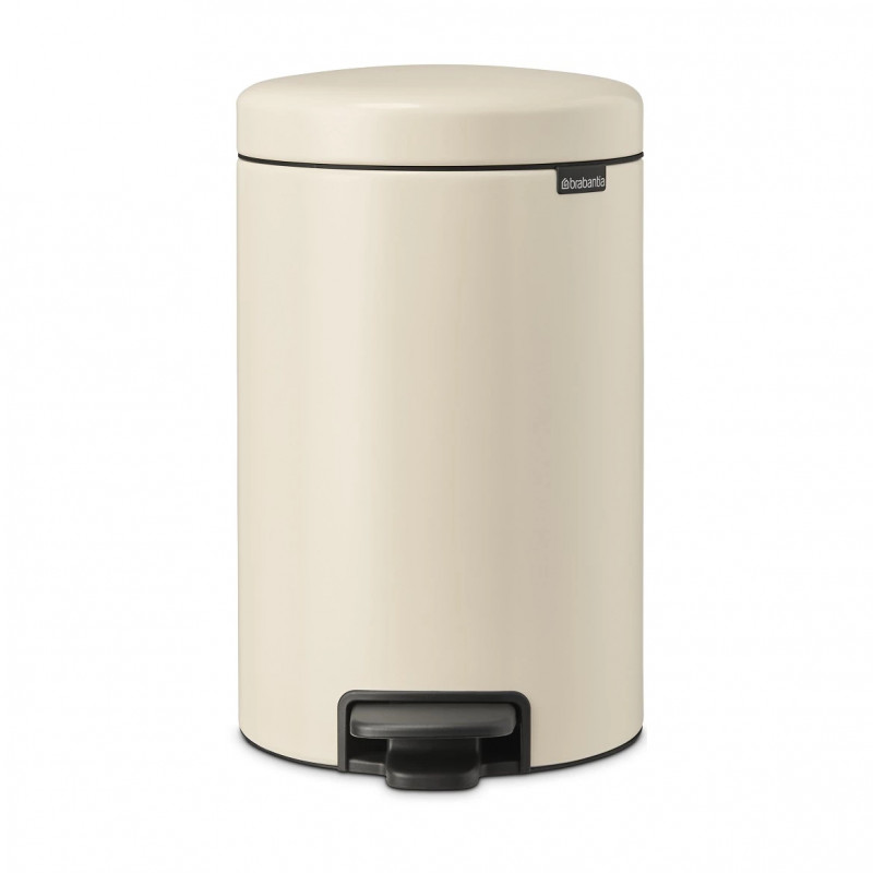 Cos de gunoi cu pedala Brabantia NewIcon 1005531, 12 L, Inchidere lina, Baza antiderapanta, Bej