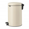 Cos de gunoi cu pedala Brabantia NewIcon 1005531, 12 L, Inchidere lina, Baza antiderapanta, Bej