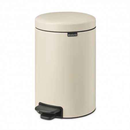 Cos de gunoi cu pedala Brabantia NewIcon 1005531, 12 L, Inchidere lina, Baza antiderapanta, Bej