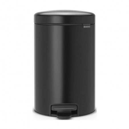 Cos de gunoi cu pedala Brabantia NewIcon 649029, 12 L, Inchidere lina, Baza antiderapanta, Negru