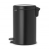 Cos de gunoi cu pedala Brabantia NewIcon 649029, 12 L, Inchidere lina, Baza antiderapanta, Negru