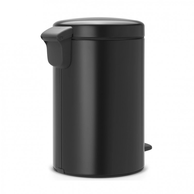 Cos de gunoi cu pedala Brabantia NewIcon 649029, 12 L, Inchidere lina, Baza antiderapanta, Negru