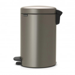 Cos de gunoi cu pedala Brabantia NewIcon 649027, 12 L, Inchidere lina, bază antiderapantă, gri