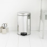 Cos de gunoi cu pedala Brabantia NewIcon 649025, 12 l, Inchidere lina, Baza antiderapanta, Inox