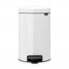 Cos de gunoi cu pedala Brabantia NewIcon 649019, 12 L, Inchidere lina, Baza antiderapanta, Alb