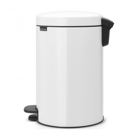 Cos de gunoi cu pedala Brabantia NewIcon 649019, 12 L, Inchidere lina, Baza antiderapanta, Alb